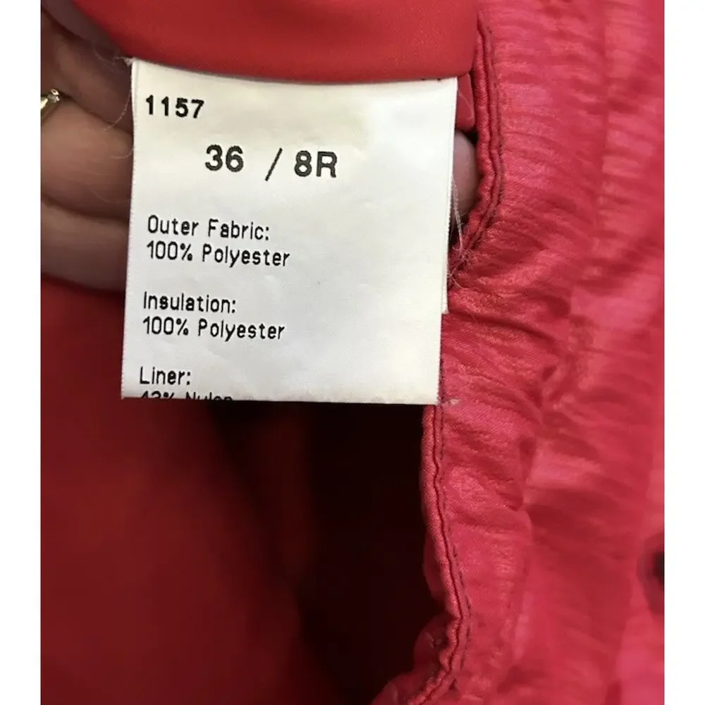VTG 80s Red Ski Jacket Diamond Aztec Retro Hooded GORGEOUS Parka Snow Outdoor L
